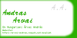 andras arvai business card